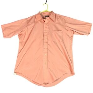 Van Heusen Super Silk‎ Button Up Short Sleeve Shirt Career Casual 16 1/2